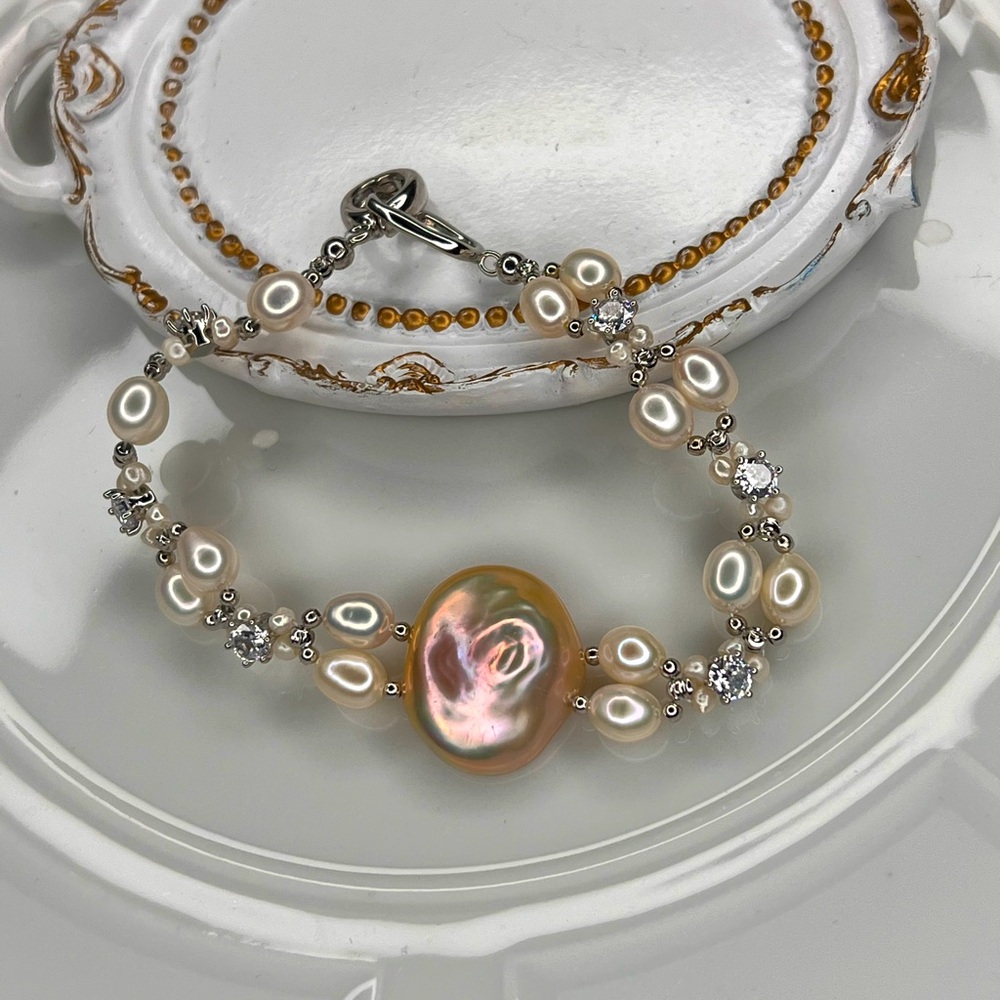 Handmade Freshwater Pearl Braided Bracelet MUST SEE